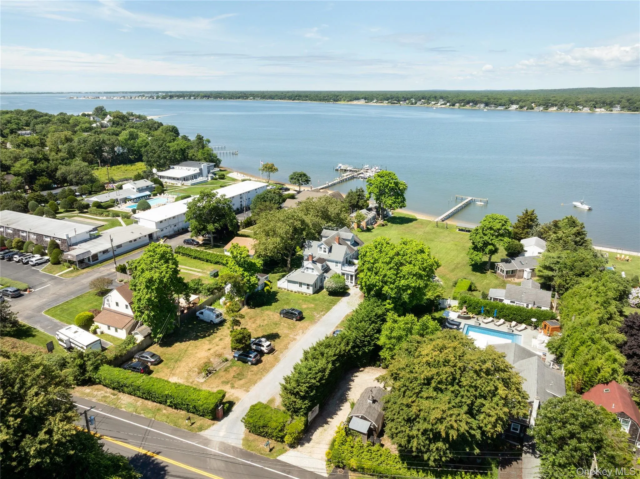 Aerial view of a large body of water Aerial view of a large body of water