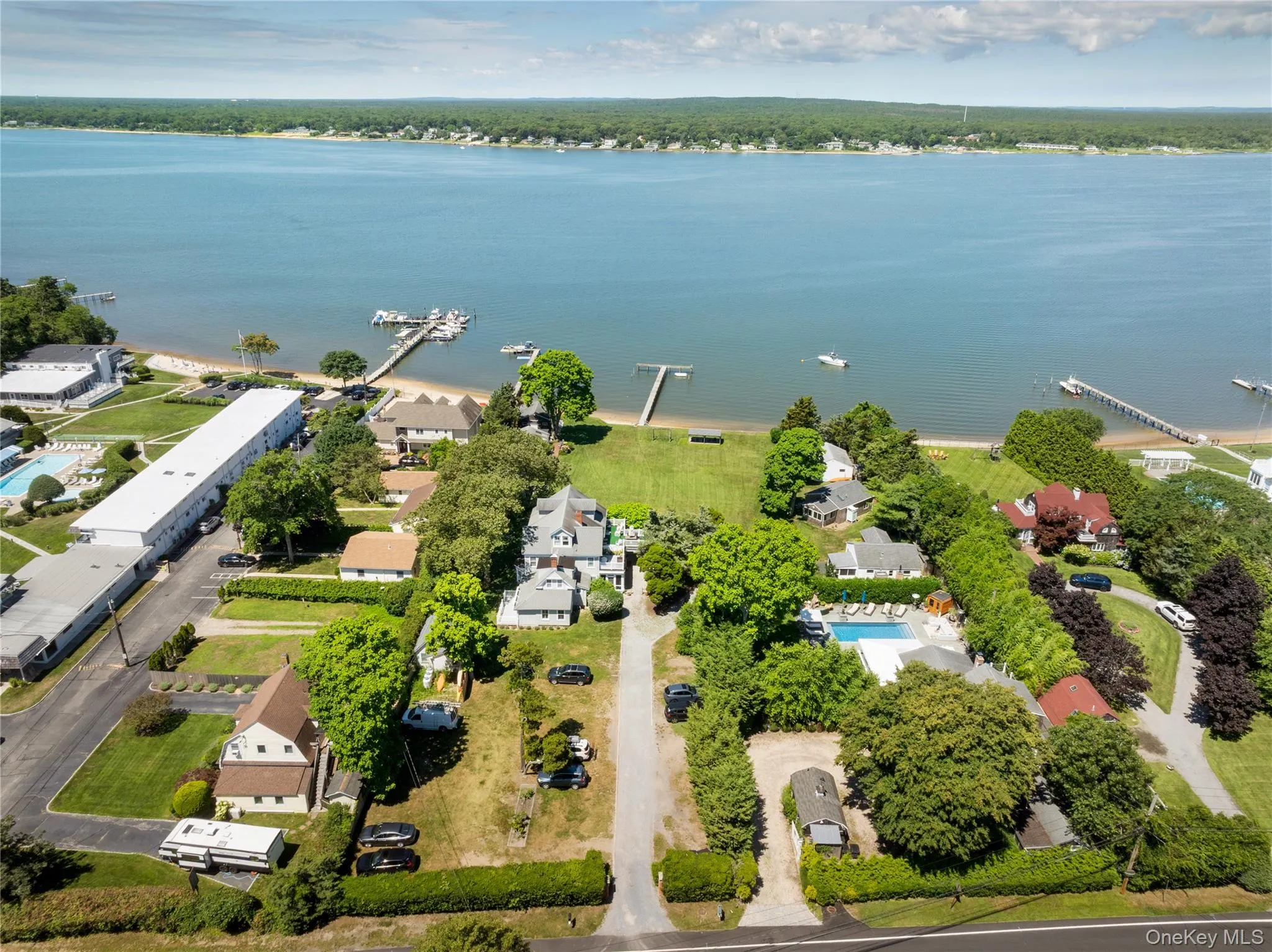 Aerial view of a large body of water Aerial view of a large body of water