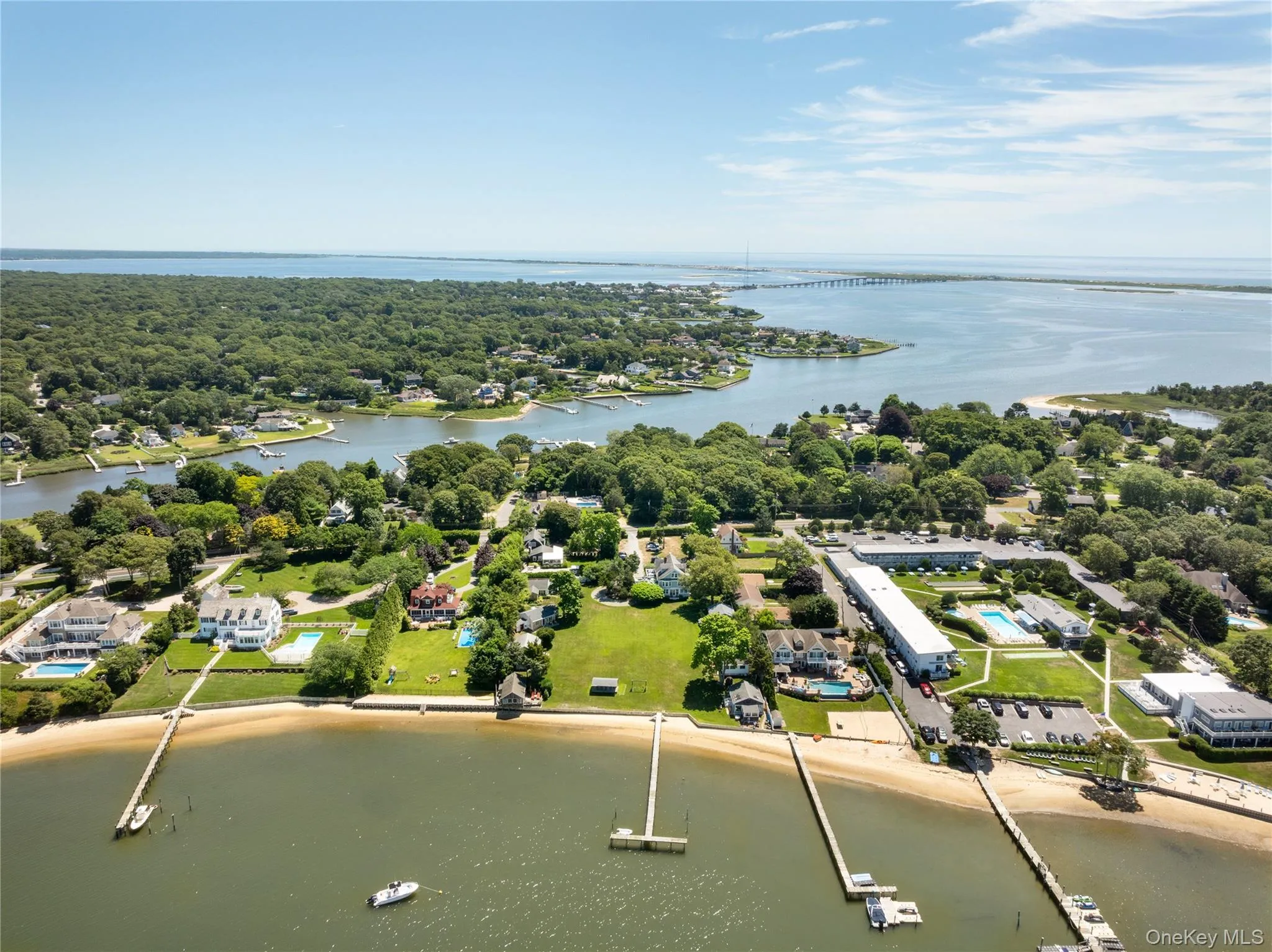 Aerial view of a nearby body of water Aerial view of a nearby body of water
