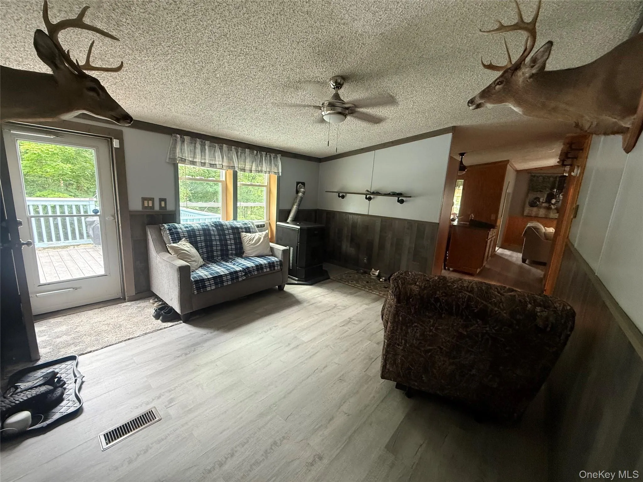 Family room with Pellet stove Family room with Pellet stove