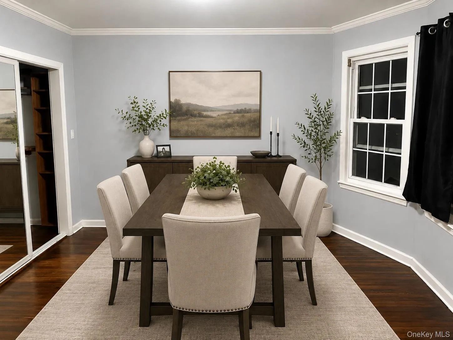 Virtually staged dining room Virtually staged dining room