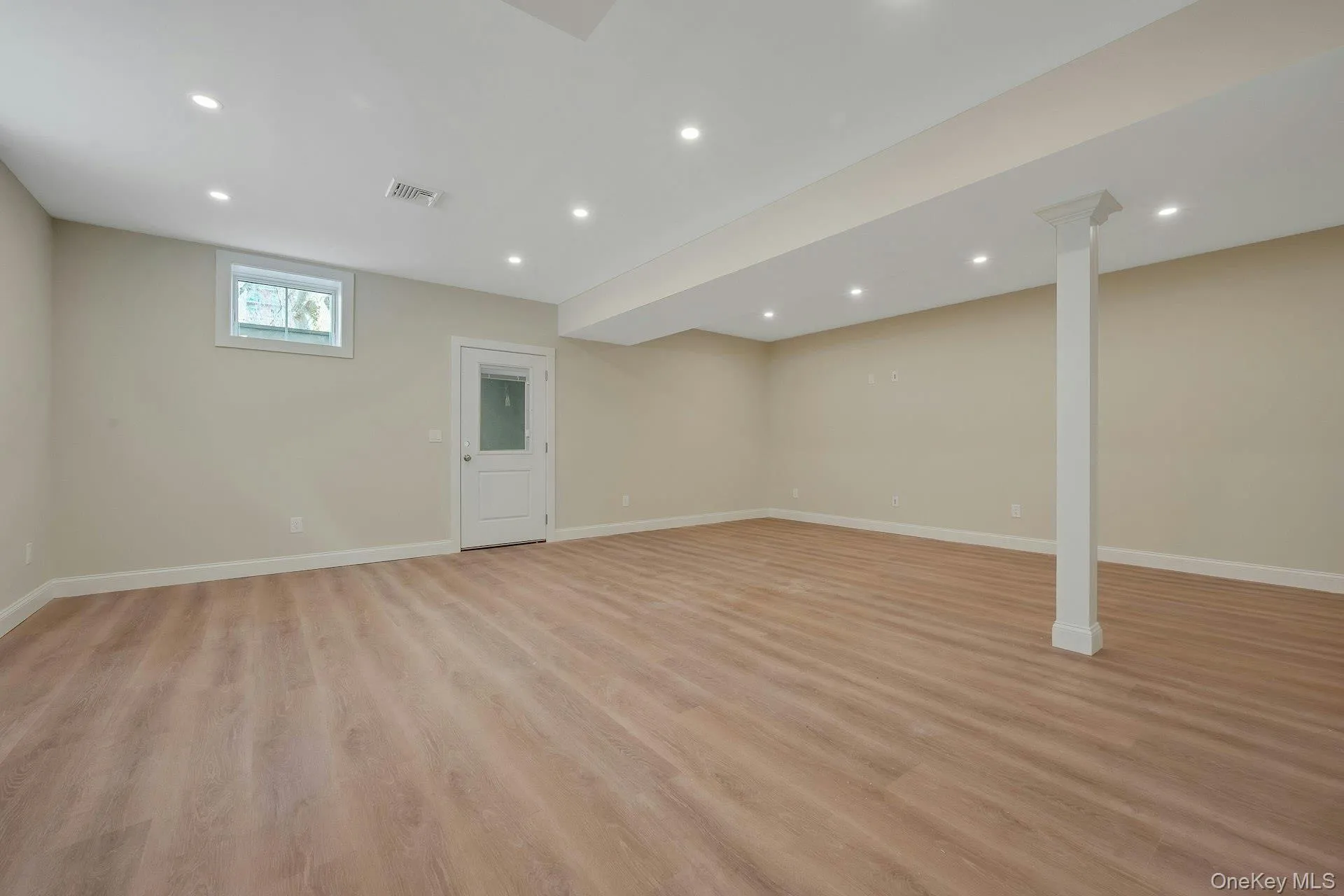 A view of the recreation room and its door out A view of the recreation room and its door out