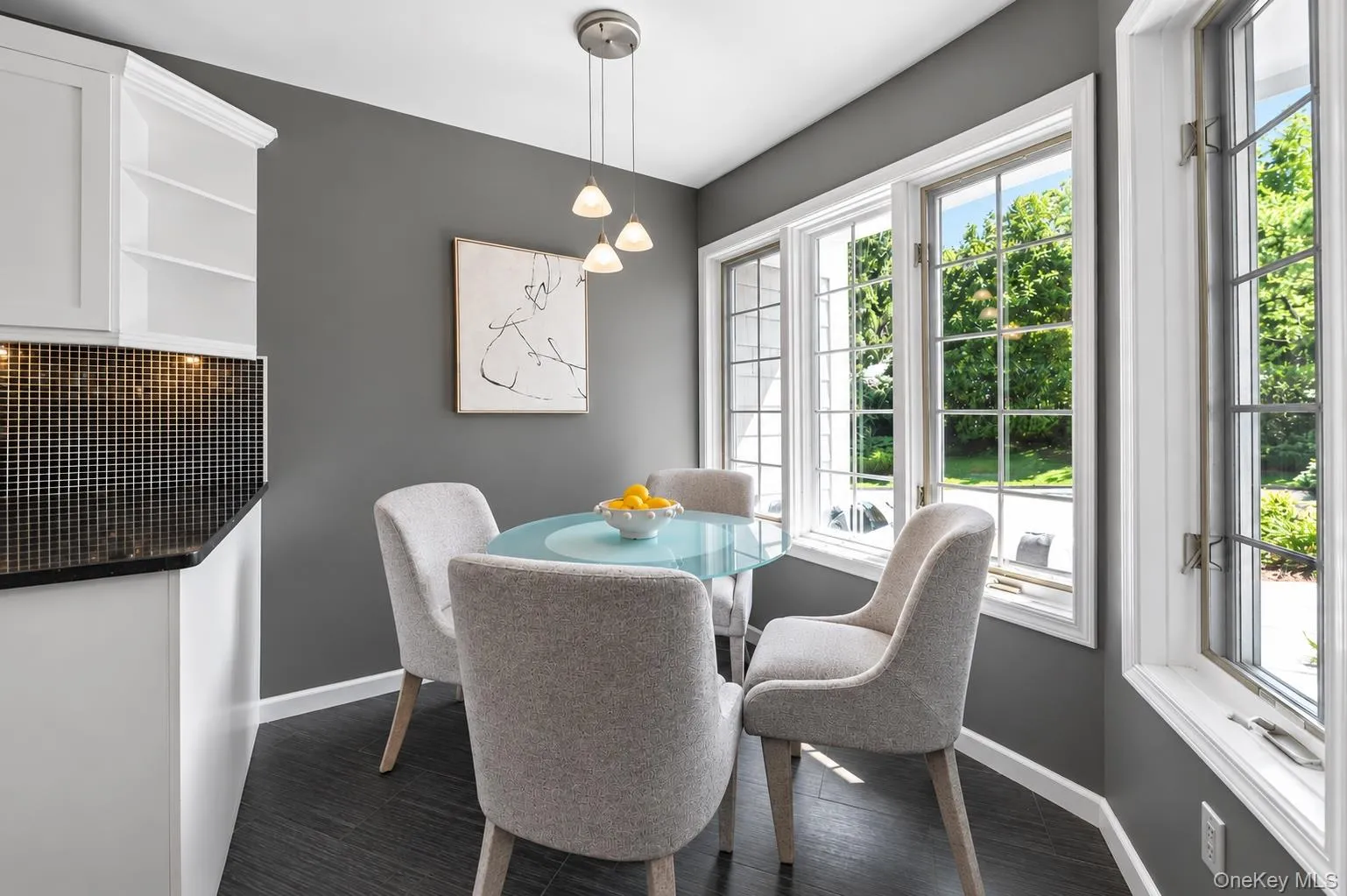 Stylish eat in kitchen drenched in sunlight, freshly painted Stylish eat in kitchen drenched in sunlight, freshly painted