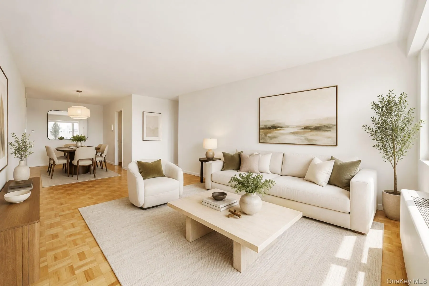 Virtually staged living area Virtually staged living area