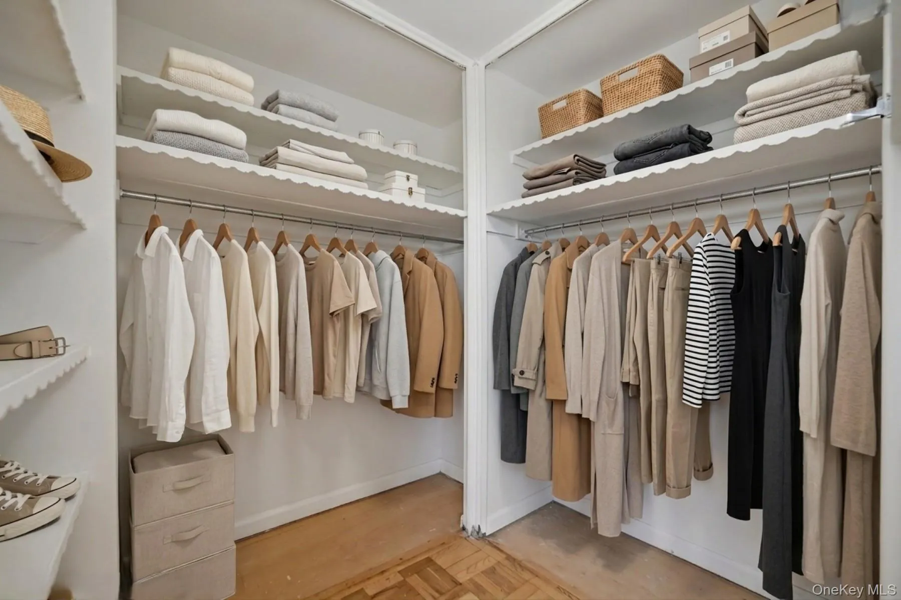 Virtually staged walk-in closet Virtually staged walk-in closet