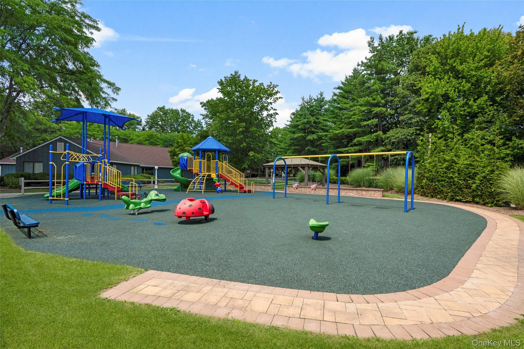 Another view of the newly updated playground offers the young residents a fun safe experience.. Another view of the newly updated playground offers the young residents a fun safe experience..