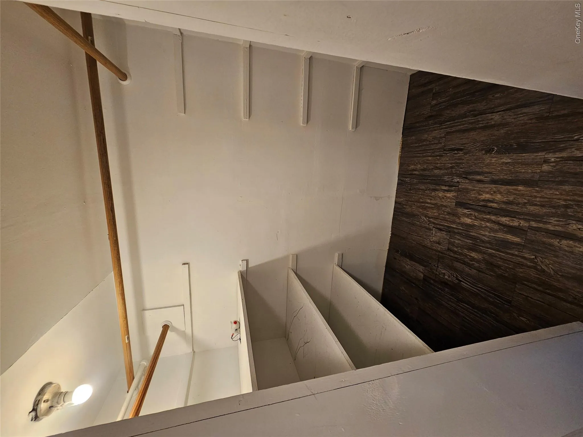 Walk-in closet featuring wood-finish flooring, built-in shelving, two clothing rods, and ceiling-mounted lighting Walk-in closet featuring wood-finish flooring, built-in shelving, two clothing rods, and ceiling-mounted lighting
