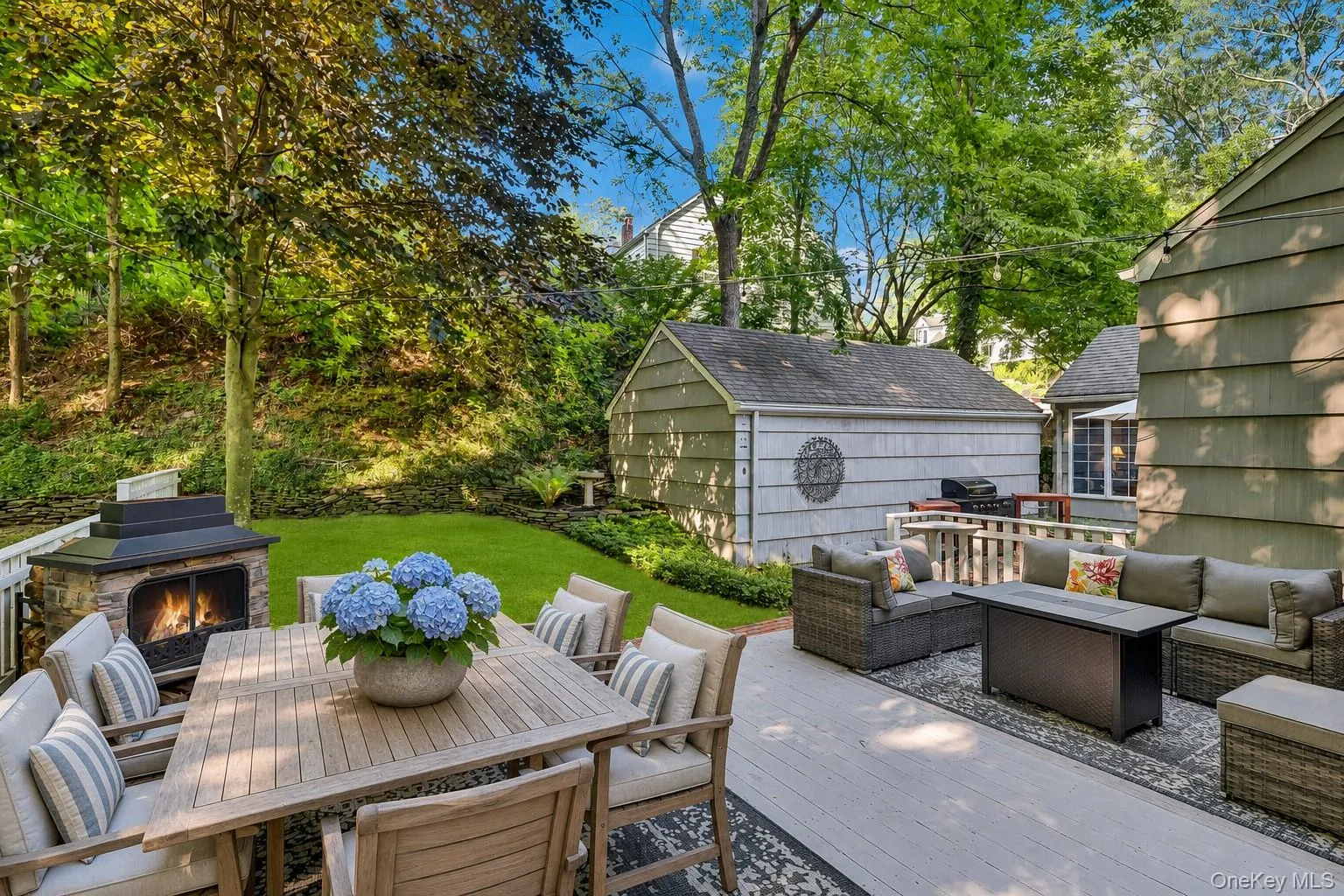 Private Yard With Deck & Koi Pond Private Yard With Deck & Koi Pond