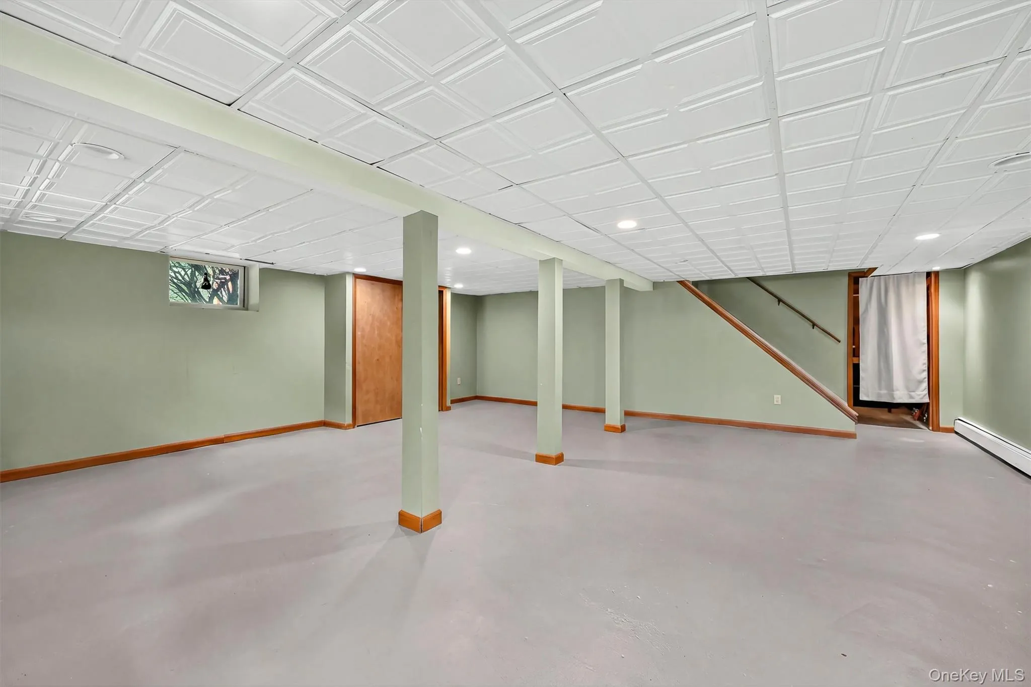 Partially finished basement Partially finished basement