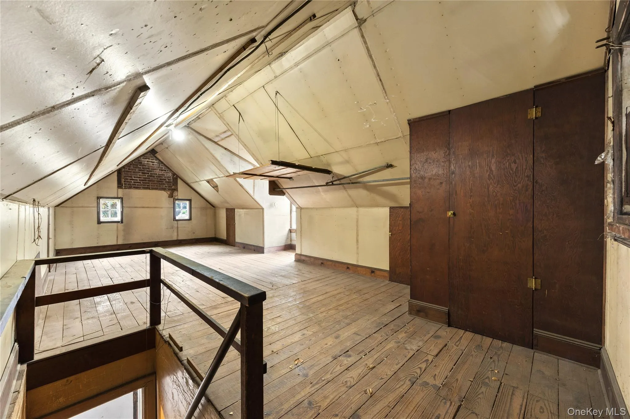 Walk-up attic. Walk-up attic.
