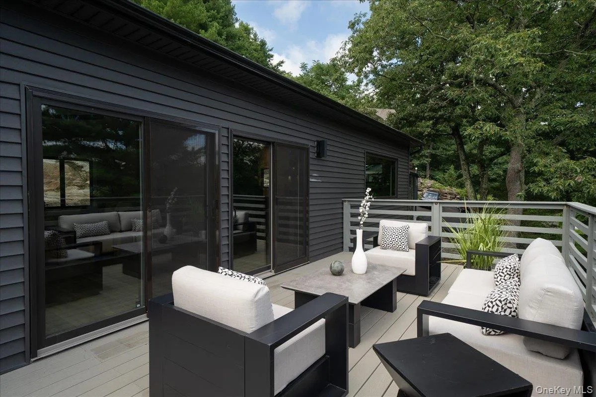 Sliding doors connect the indoor and outdoor living spaces Sliding doors connect the indoor and outdoor living spaces