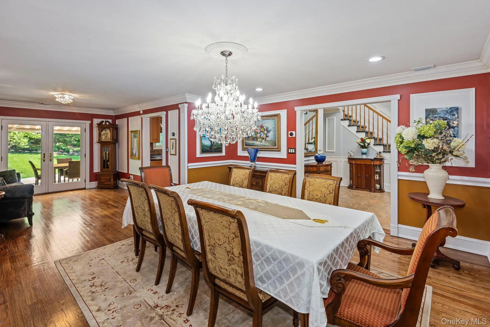Open to Living Room with Sliders to Patio & Garden Views Open to Living Room with Sliders to Patio & Garden Views