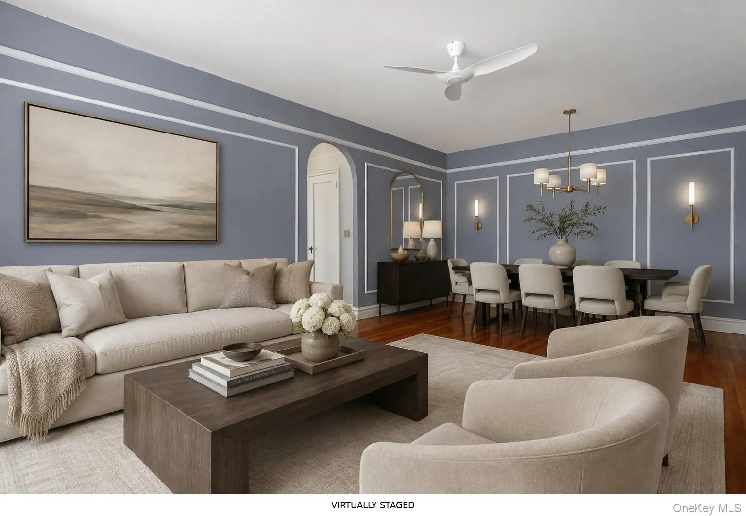 Virtually Staged to Illustrate Living and Dining Possibilities Virtually Staged to Illustrate Living and Dining Possibilities