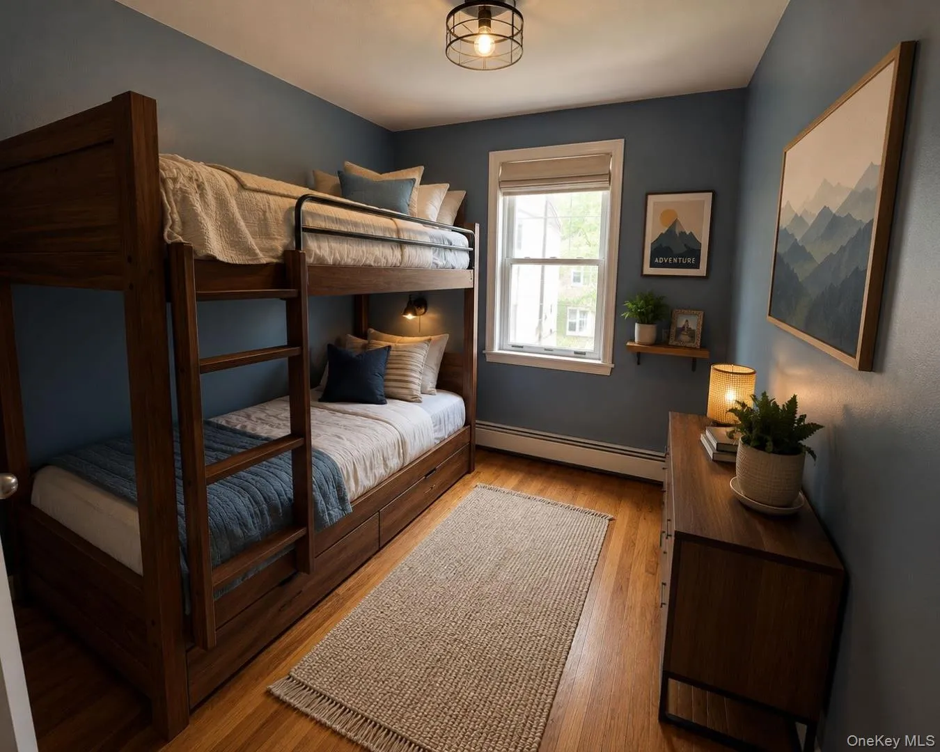 Hardwood-finish flooring featuring a window with natural light Hardwood-finish flooring featuring a window with natural light