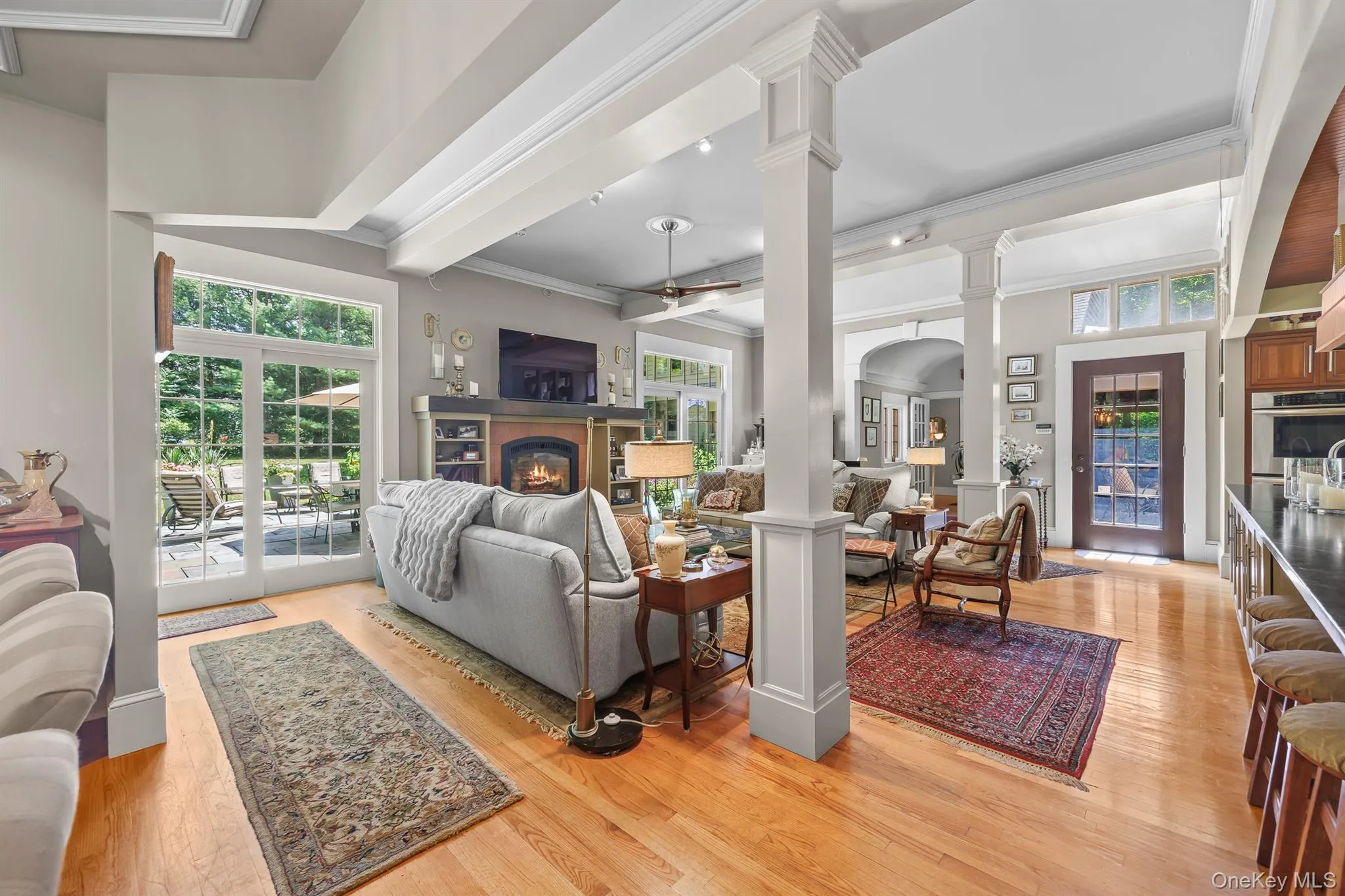 The open floor plan encompasses the great room/family room, kitchen and dining area The open floor plan encompasses the great room/family room, kitchen and dining area