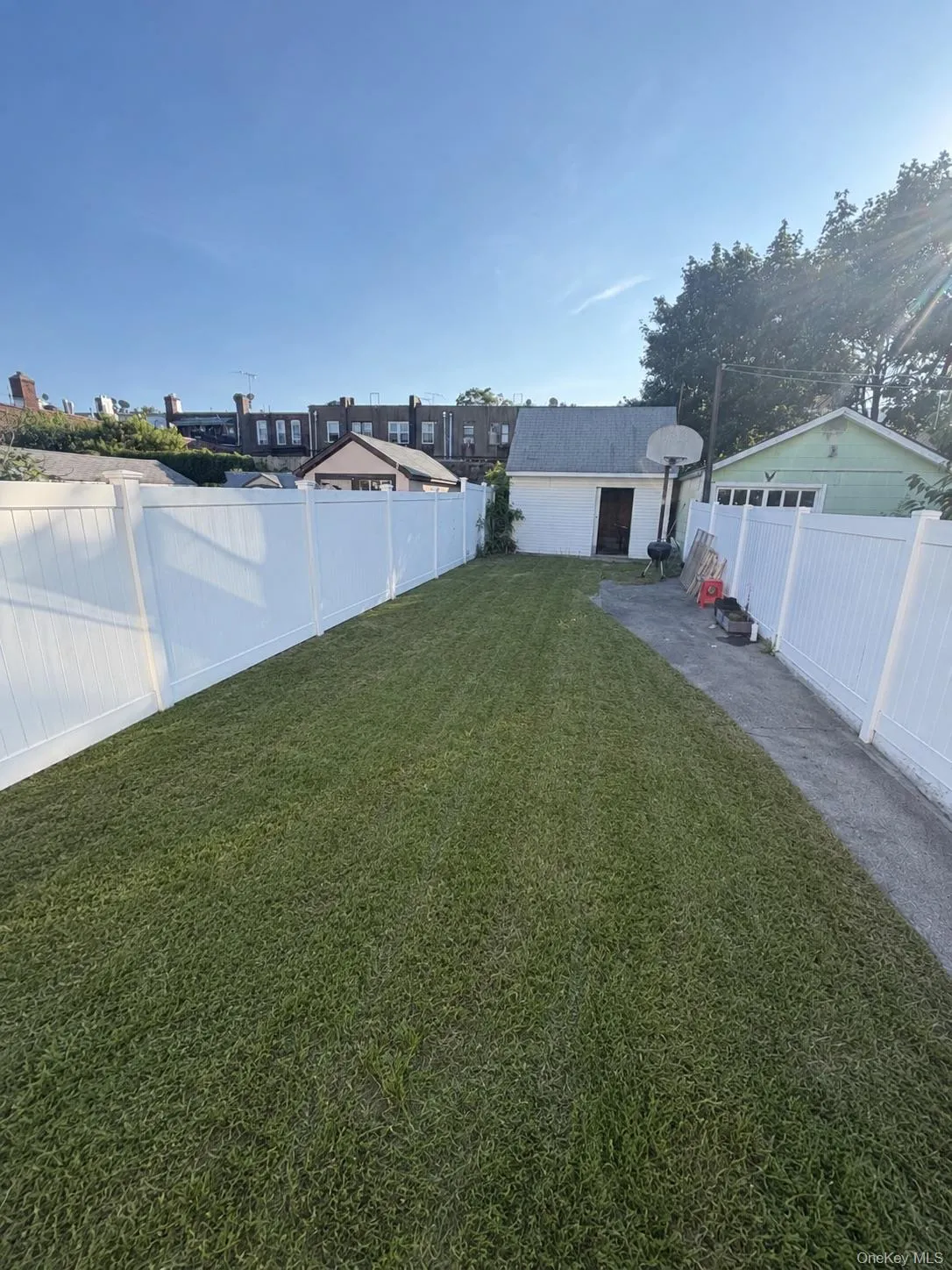 fenced backyard with storage shed fenced backyard with storage shed
