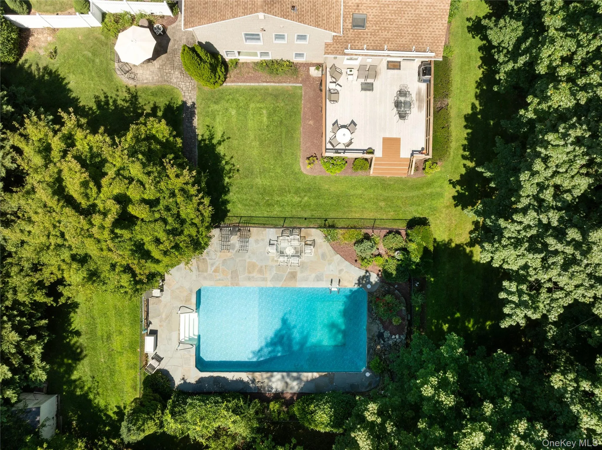 In-ground swimming pool aerial view In-ground swimming pool aerial view