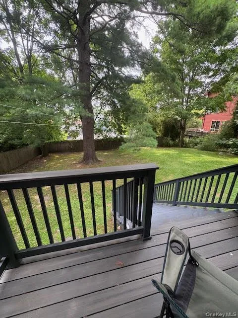 The back deck overlooks a beautiful & spacious backyard. The back deck overlooks a beautiful & spacious backyard.