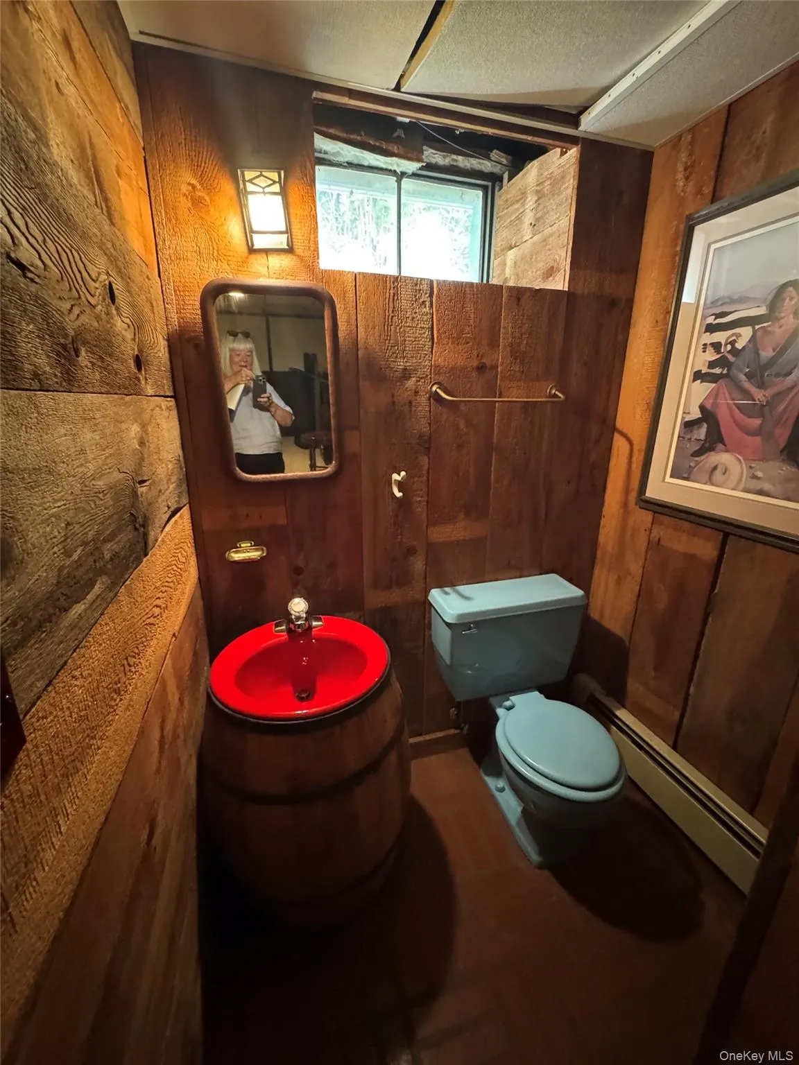 Half bathroom in basement Half bathroom in basement