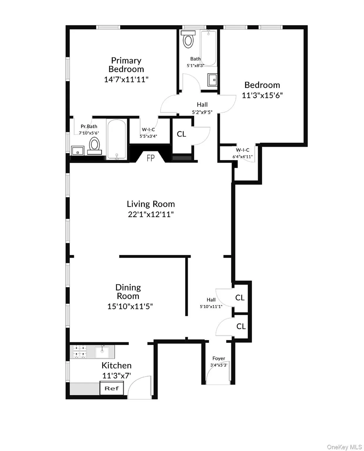 Floor plan highlighting the unit's spacious two-bedroom, two-bath layout and well-proportioned rooms. Floor plan highlighting the unit's spacious two-bedroom, two-bath layout and well-proportioned rooms.