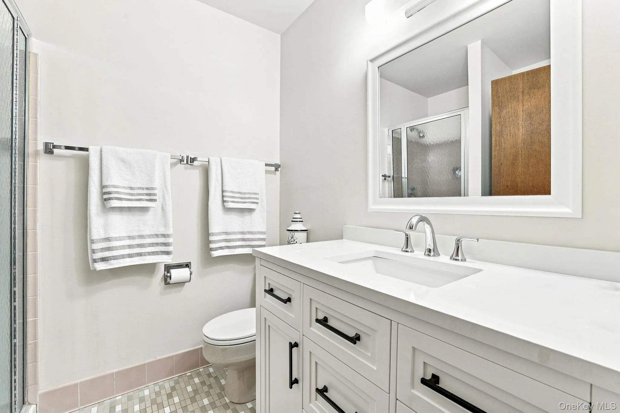 Hall bath with shower and washer/dryer Hall bath with shower and washer/dryer
