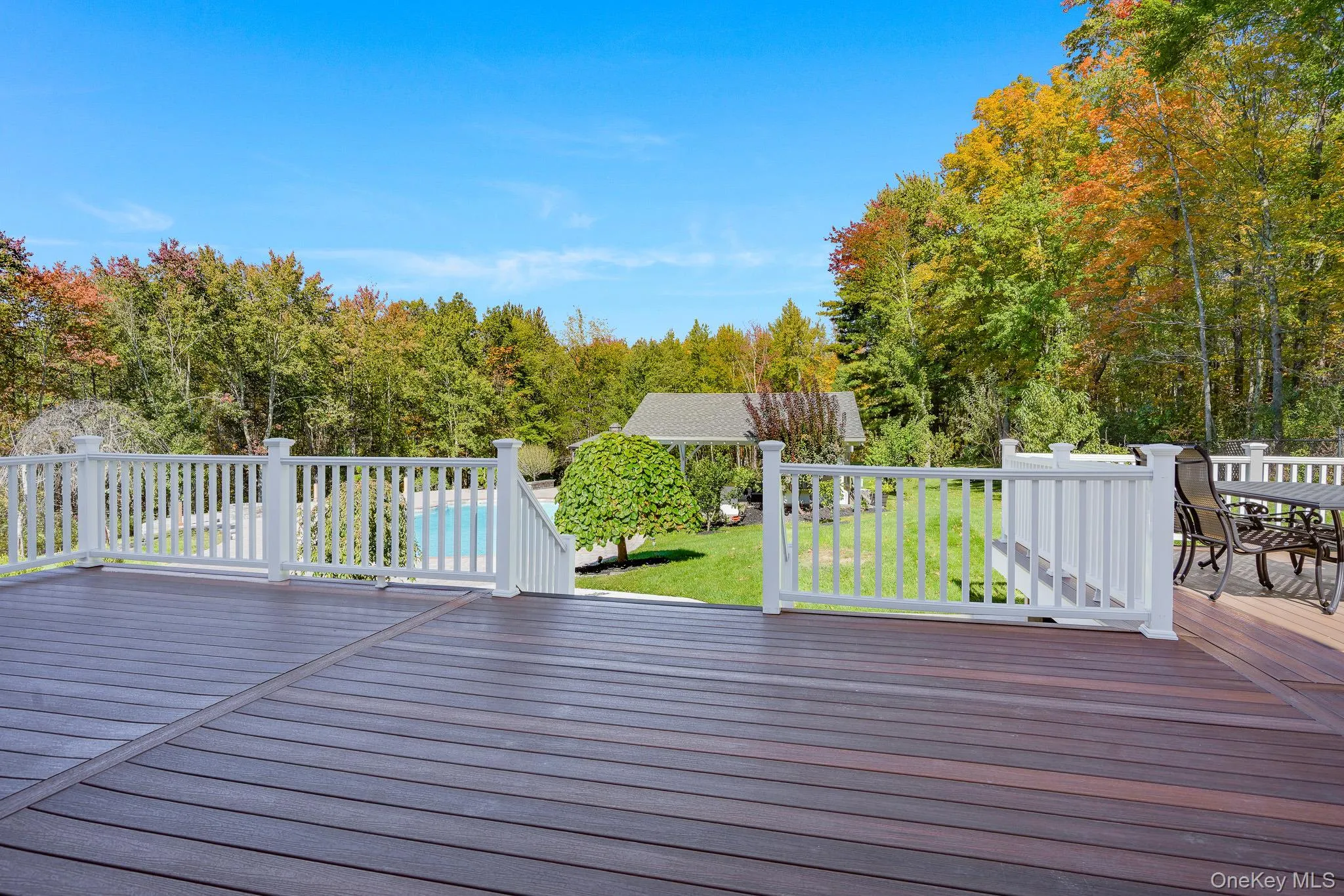 Access from the dining room, leads you to the brand new trex deck over looking the beautiful backyard. Access from the dining room, leads you to the brand new trex deck over looking the beautiful backyard.