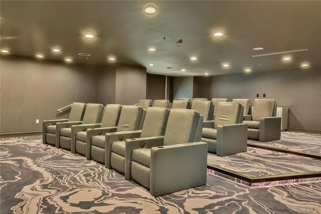 View of carpeted home theater View of carpeted home theater