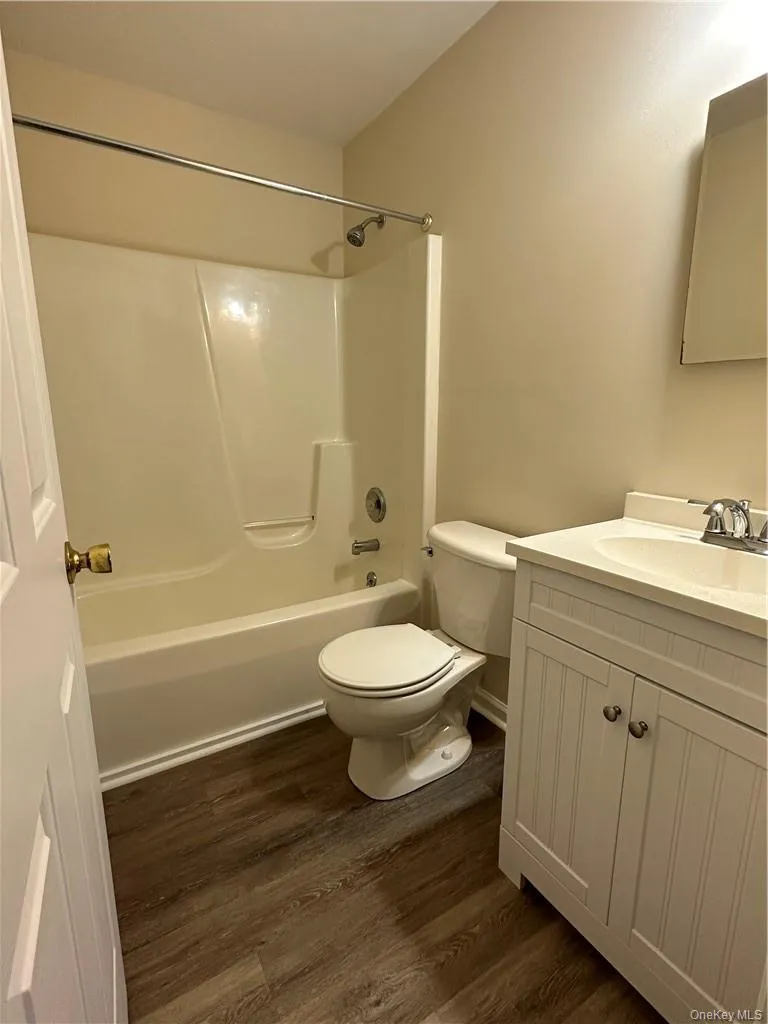 The second floor full bath is updated, neutral and spotless! It is equipped with a newer vanity, vinyl plank flooring and toilet seat. Everything you could want in a bathroom. The second floor full bath is updated, neutral and spotless! It is equipped with a newer vanity, vinyl plank flooring and toilet seat. Everything you could want in a bathroom.