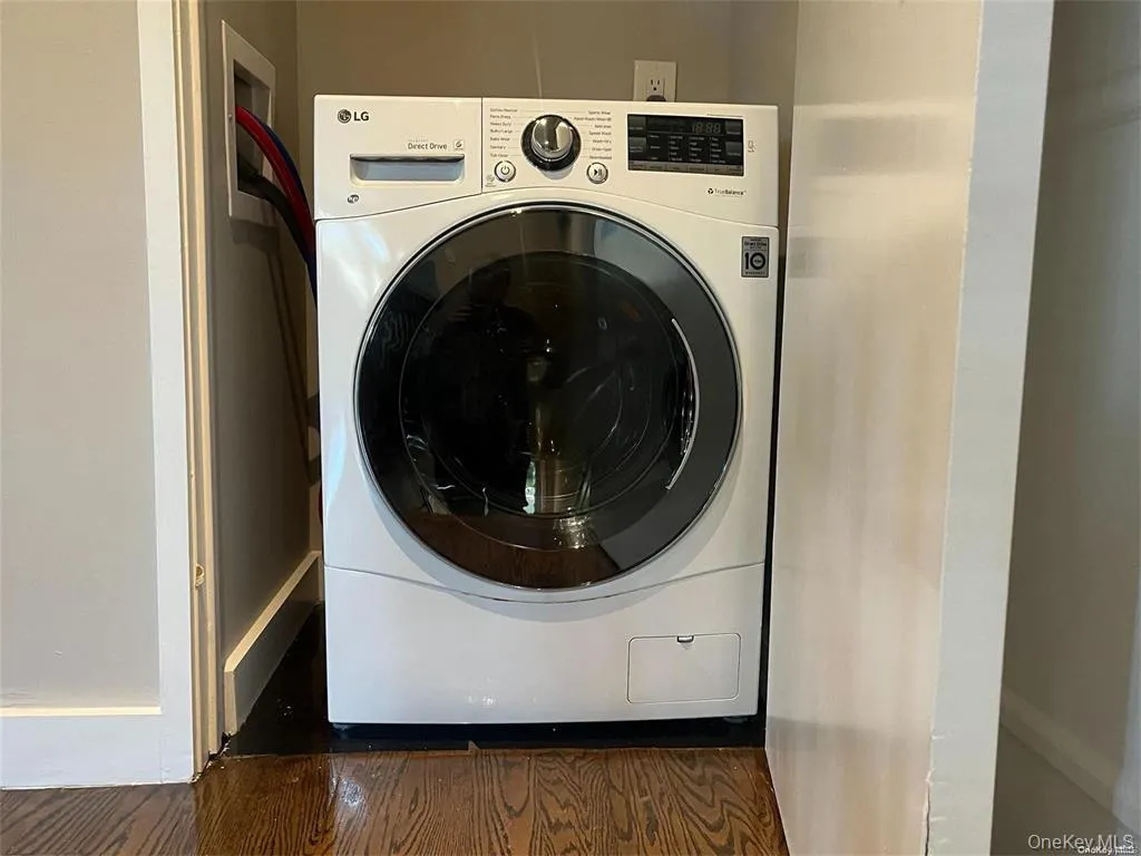 In the unit in a closet. All in one washer/dryer In the unit in a closet. All in one washer/dryer