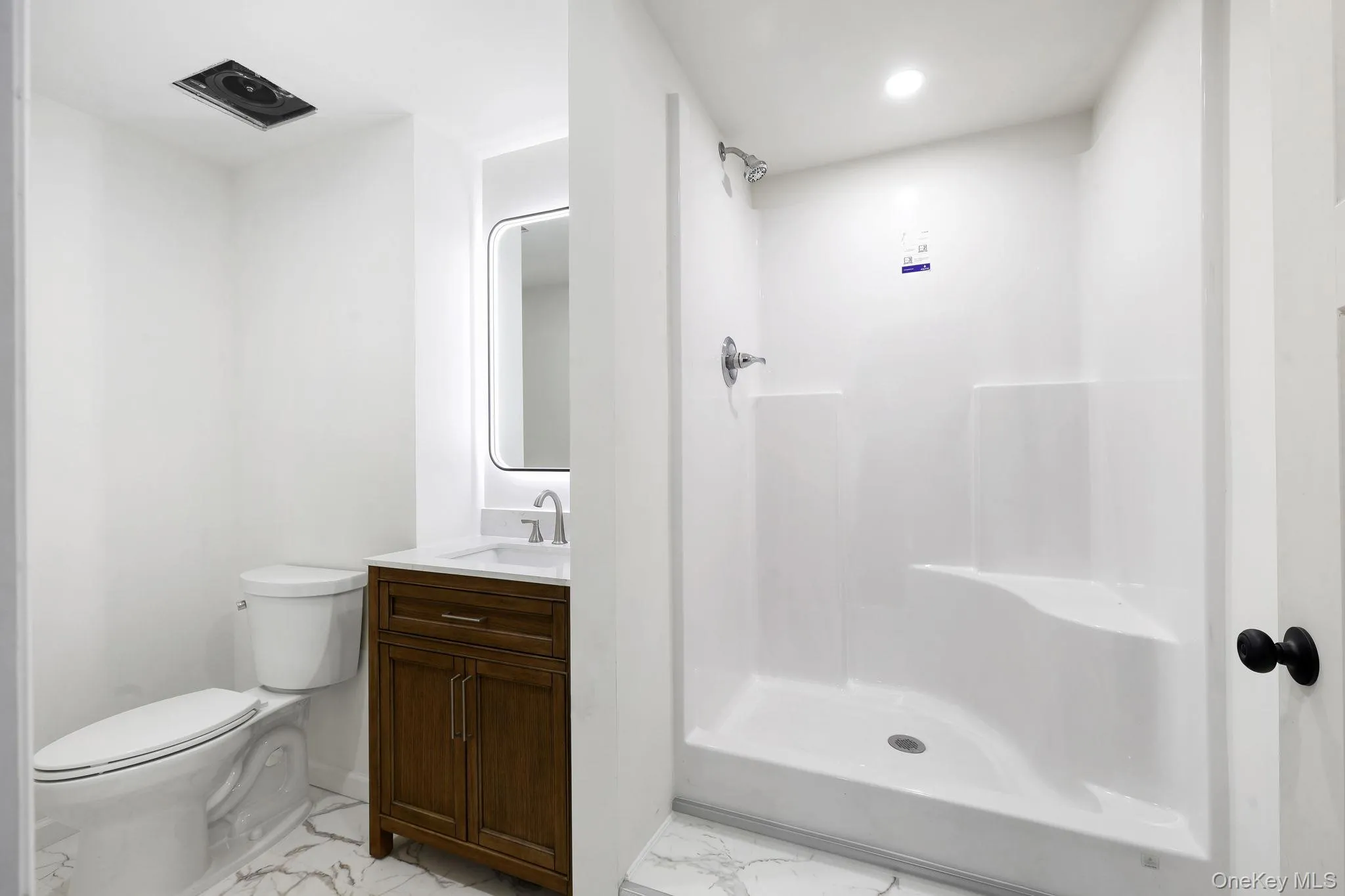 Finished bathroom in basement Finished bathroom in basement