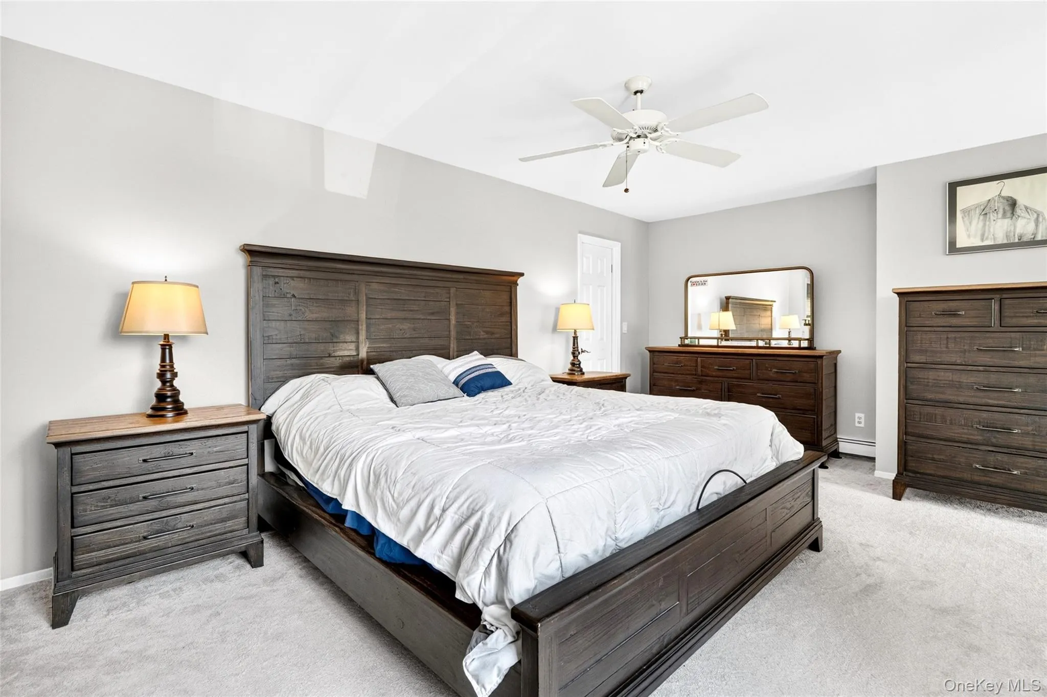 Neutral-toned walls complement the light-colored carpeting Neutral-toned walls complement the light-colored carpeting