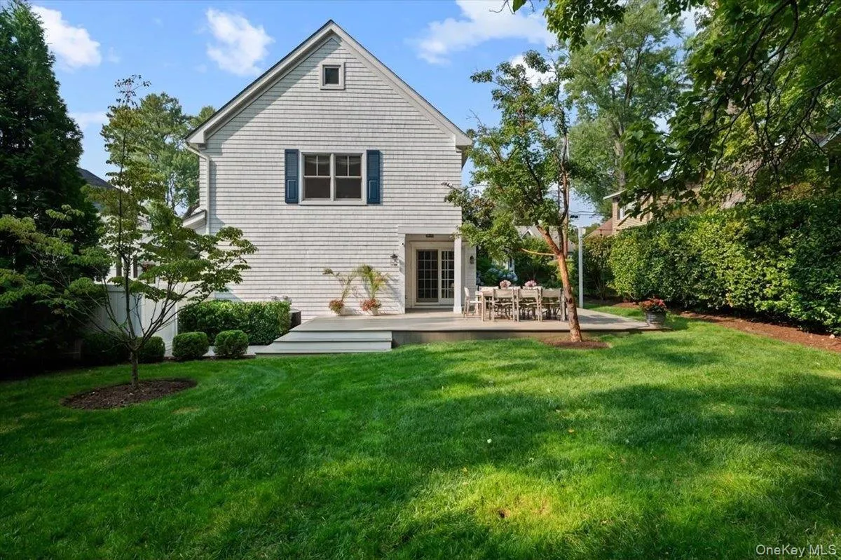 The back of the property is entirely fenced in and surrounded by mature privacy trees. The back of the property is entirely fenced in and surrounded by mature privacy trees.