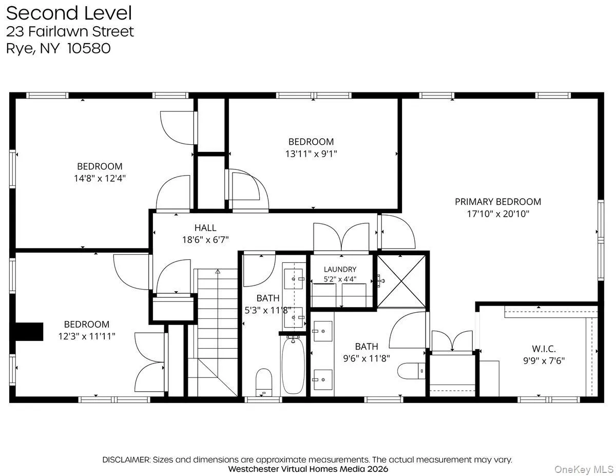 Second level floor plan. Second level floor plan.