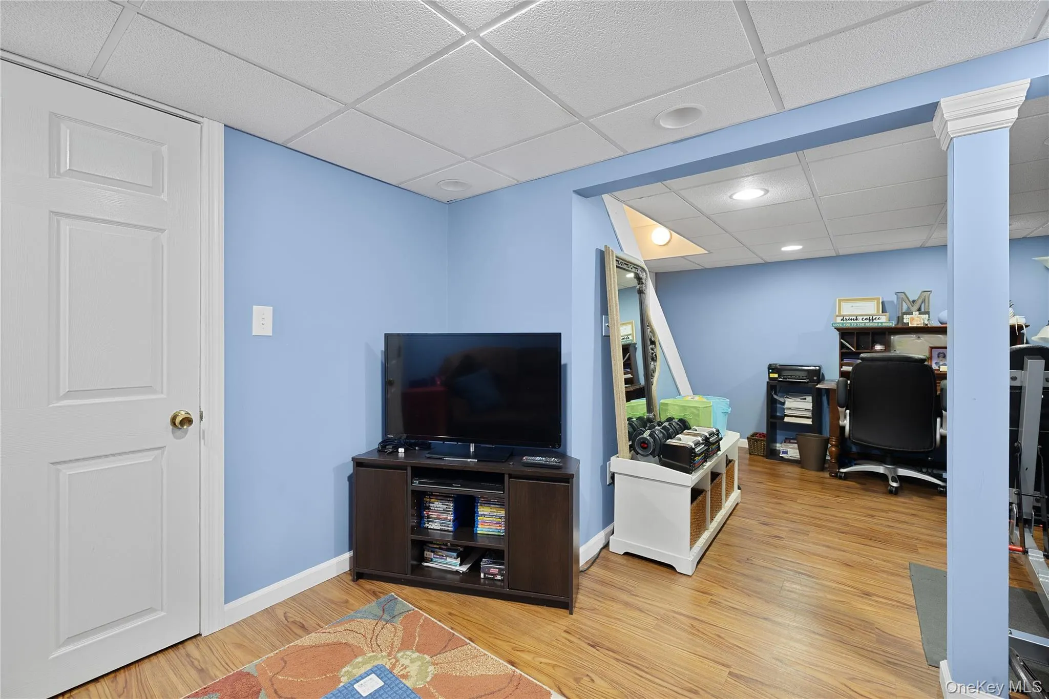 Partially finished basement. Partially finished basement.