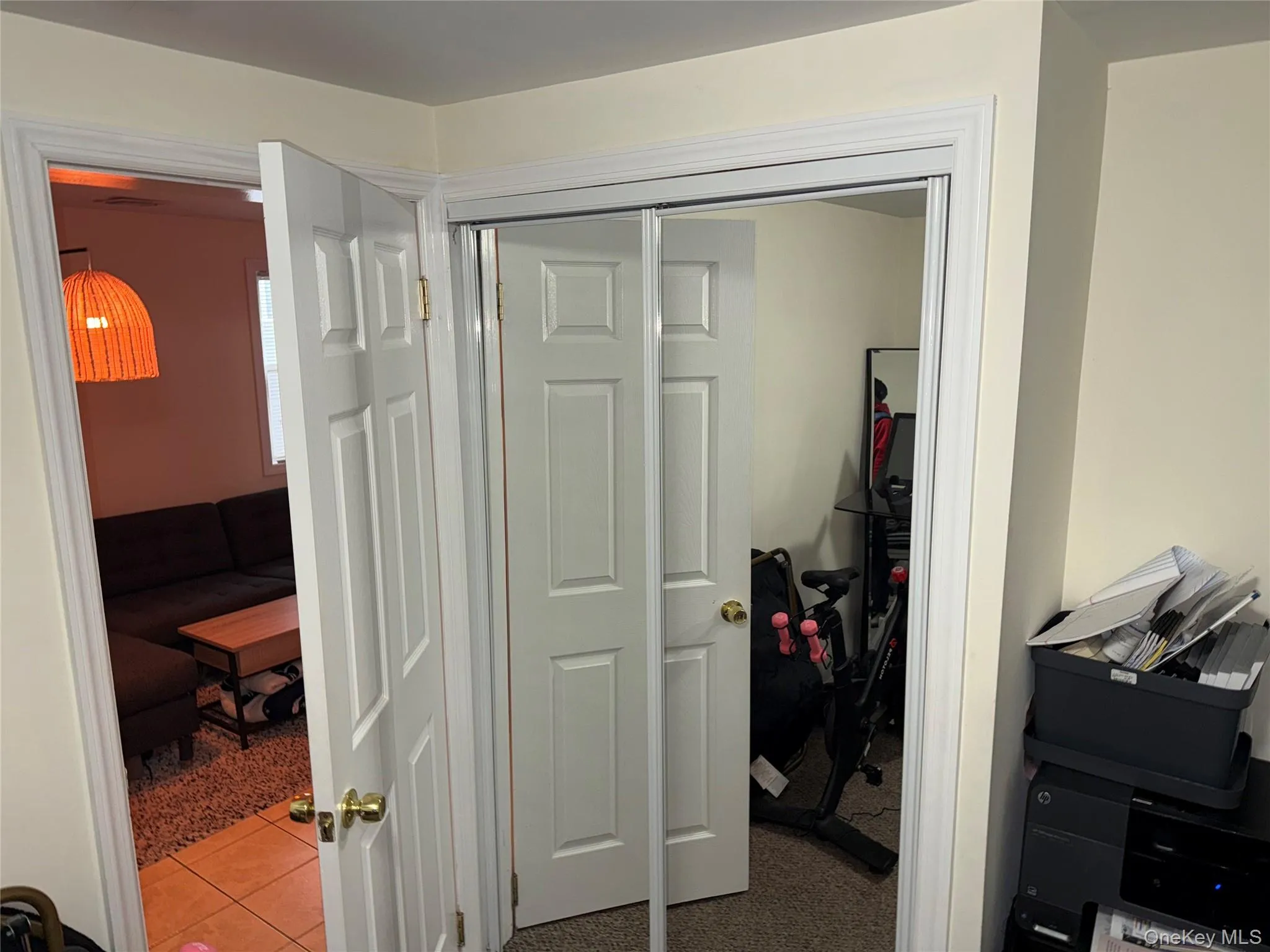 interior of bedroom #2, showing mirrored closets. interior of bedroom #2, showing mirrored closets.