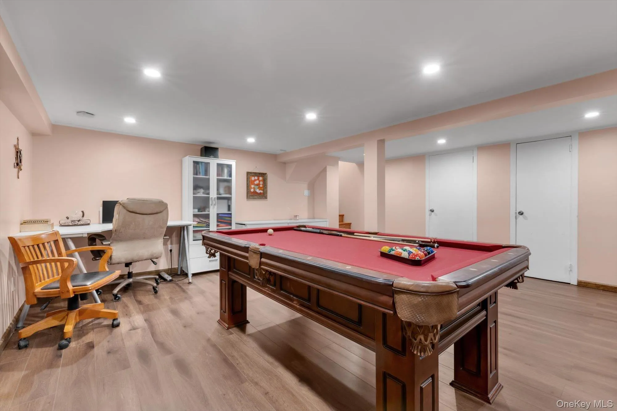 Basement with pool table and Recessed lighting Basement with pool table and Recessed lighting