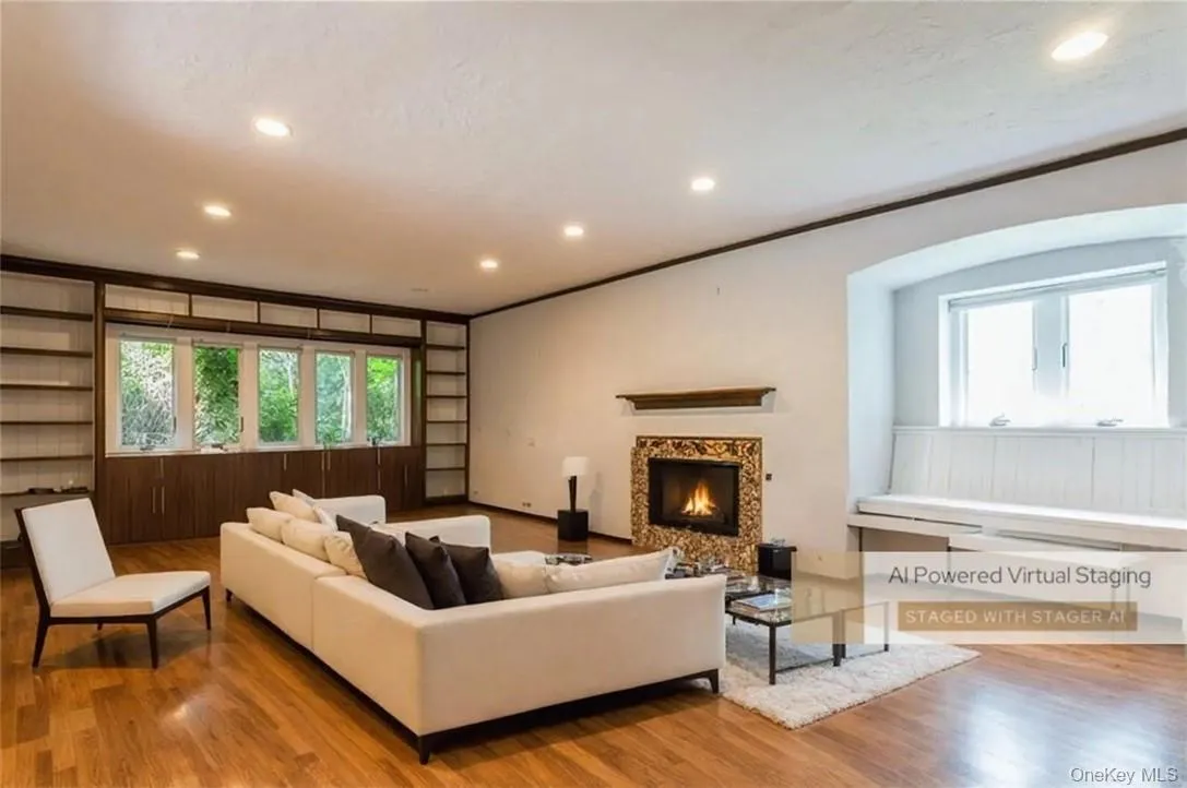Living room with window seat. Living room with window seat.