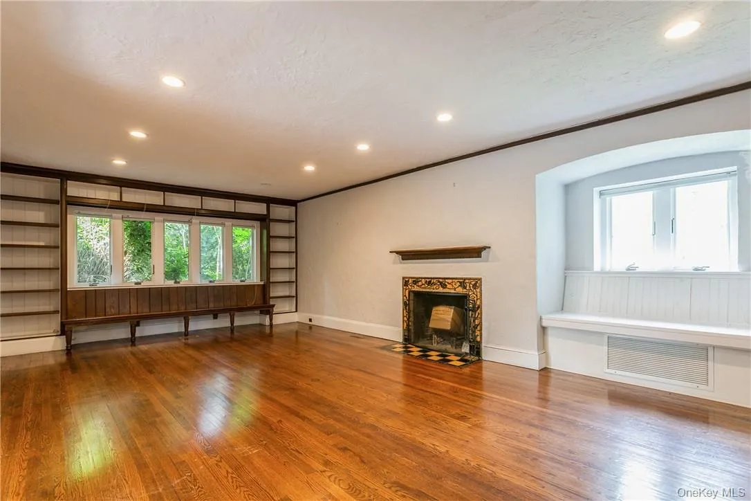 Living room with window seat. Living room with window seat.