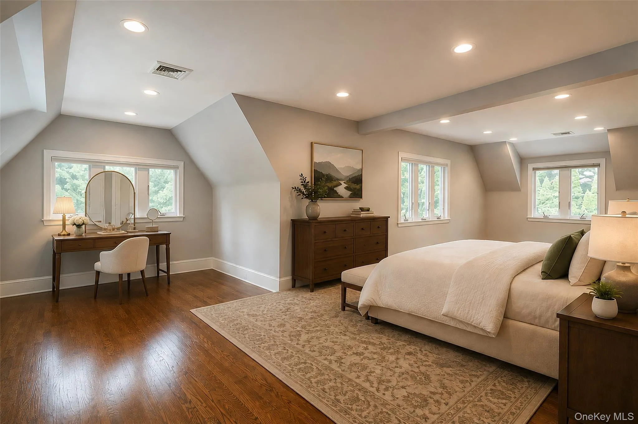 Primary bedroom (virtually staged). Primary bedroom (virtually staged).