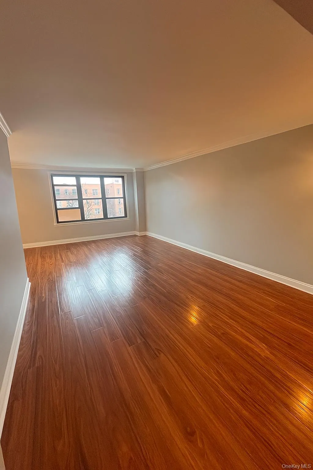 Living Room featuring crown molding and Dark wood finished floors Living Room featuring crown molding and Dark wood finished floors