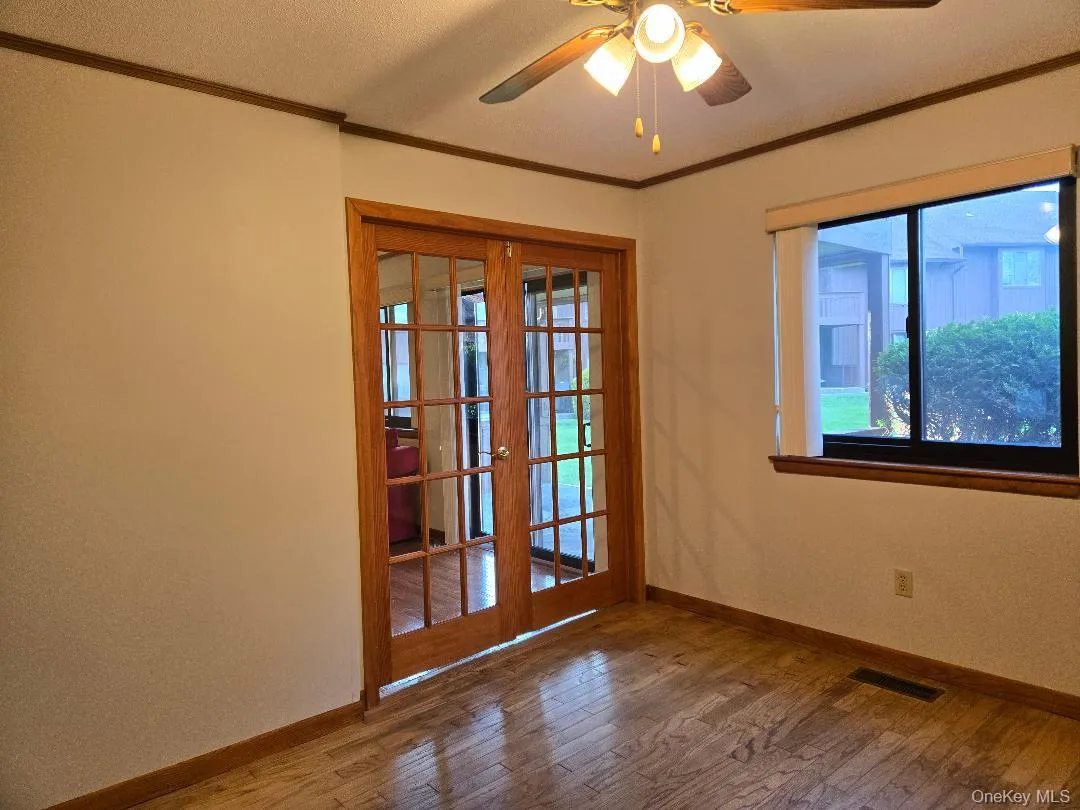 Very Large Dining Room, featuring hardwood flooring, window, large closet and Beautiful French Doors to the Living Room. Very Large Dining Room, featuring hardwood flooring, window, large closet and Beautiful French Doors to the Living Room.