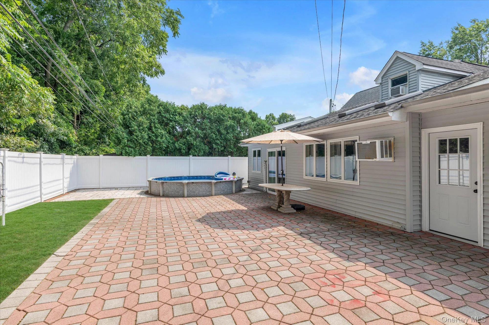 Deck with new pavers Deck with new pavers