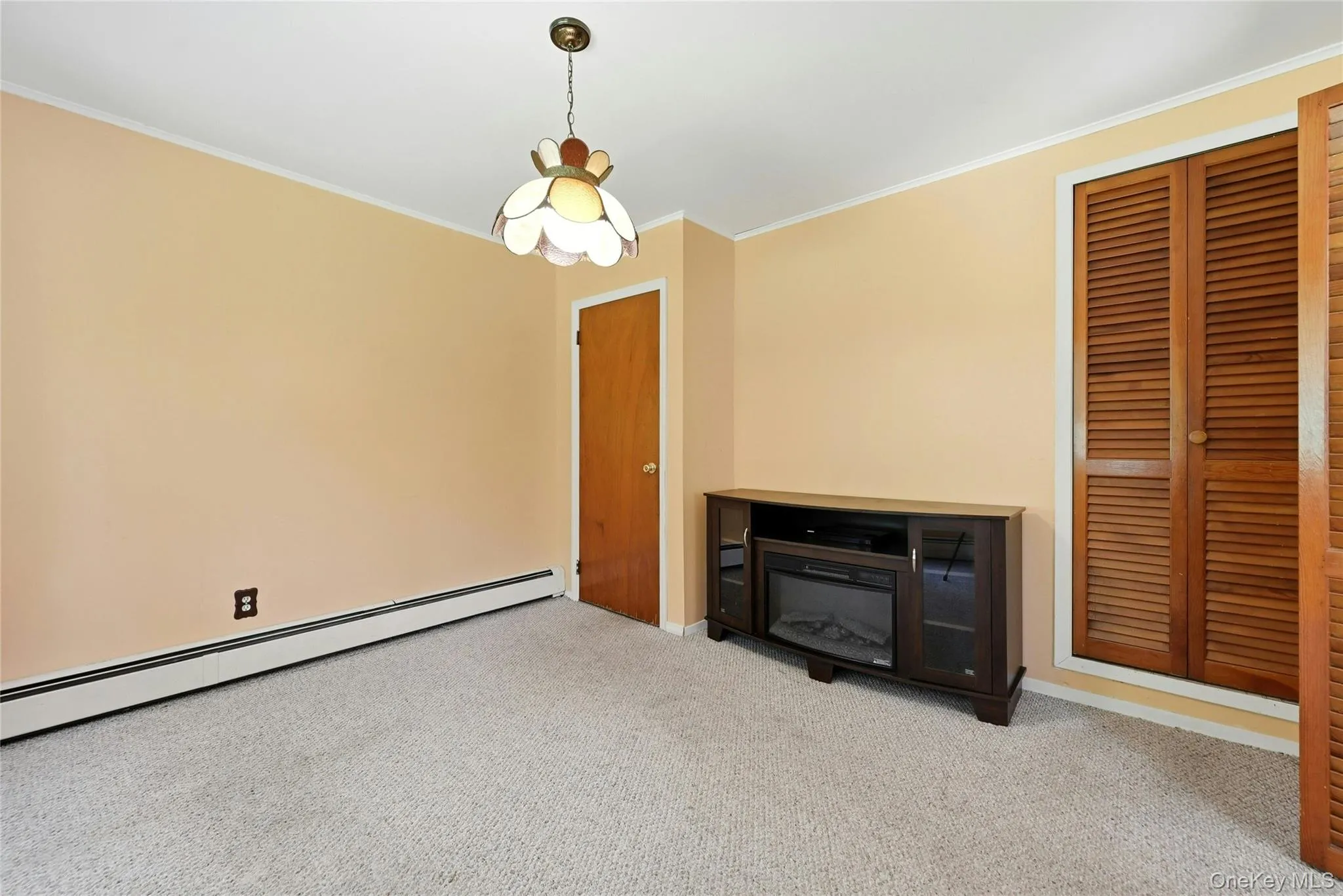 Den with large storage closet Den with large storage closet
