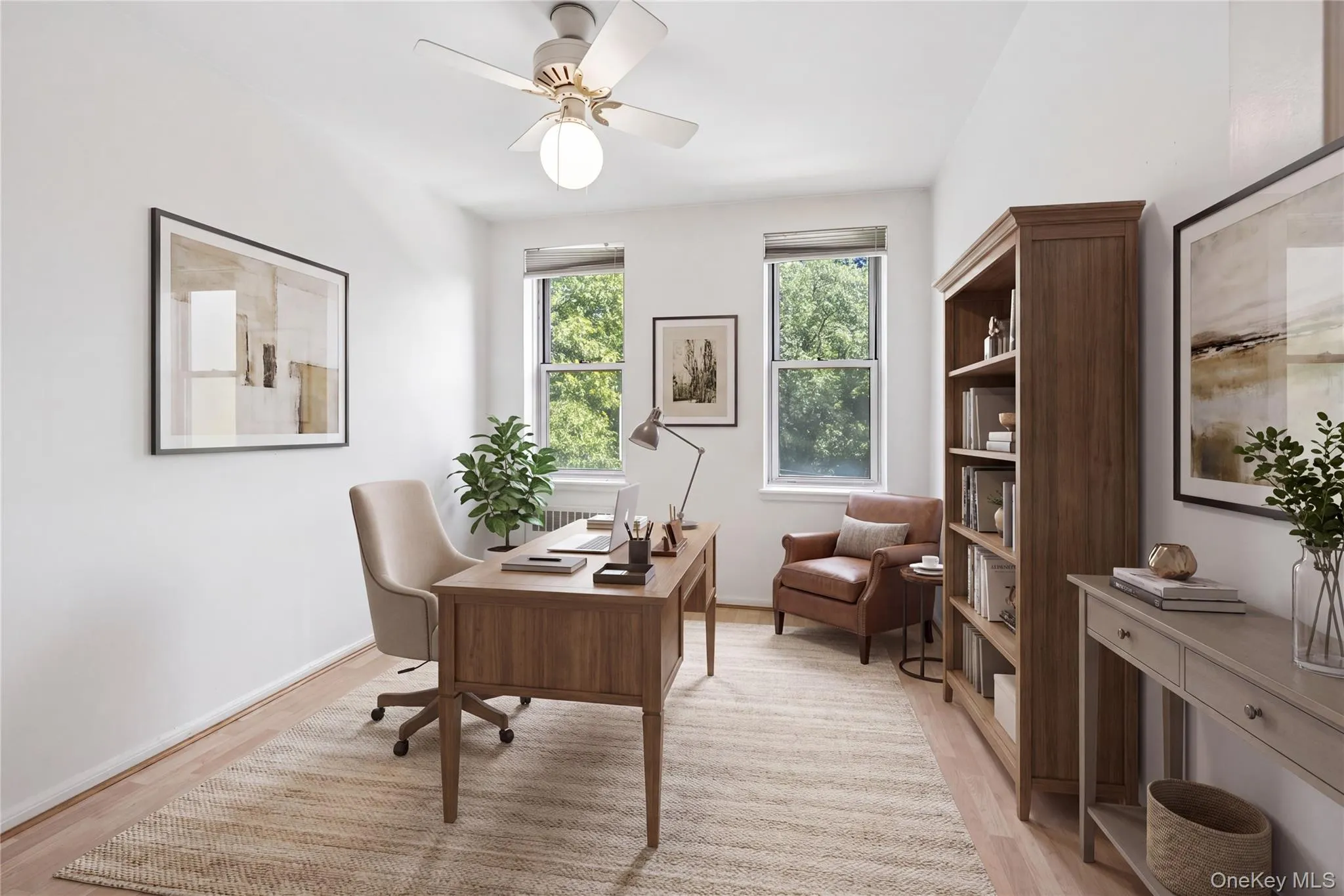 Bedroom 2 virtually staged as an office. Bedroom 2 virtually staged as an office.