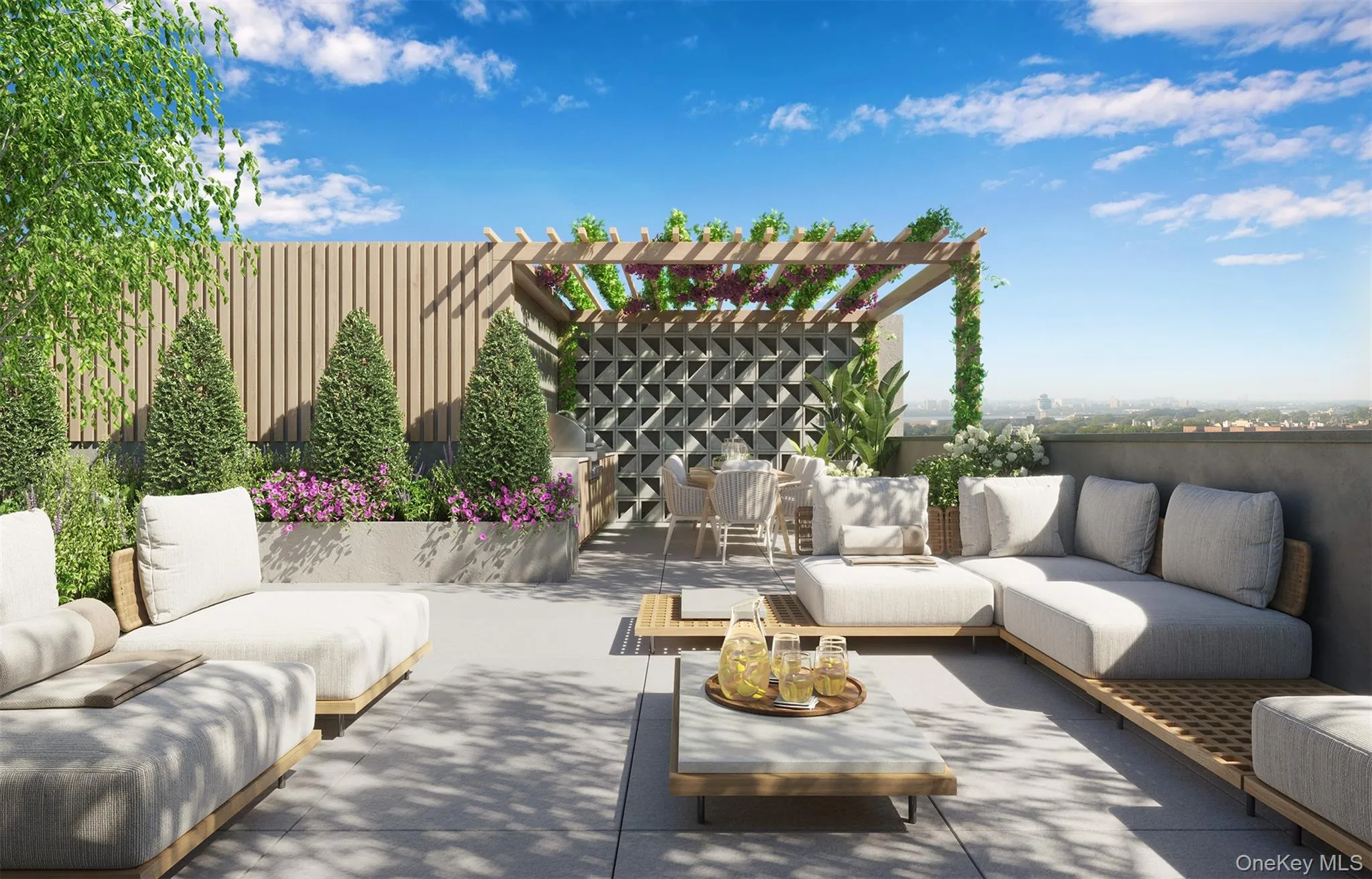 View of patio with outdoor lounge area and a pergola View of patio with outdoor lounge area and a pergola