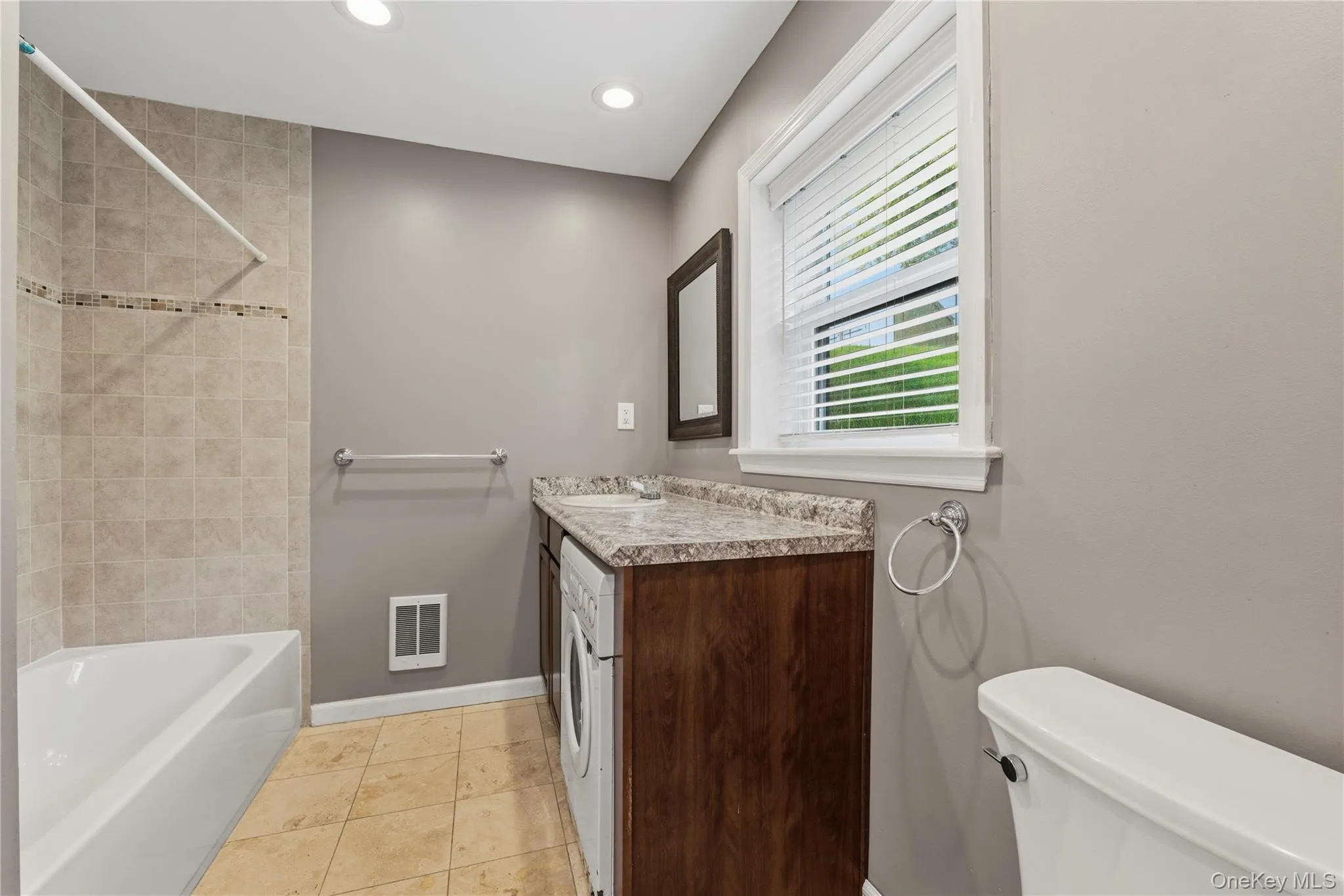 Full hall bathroom all neutral colors Full hall bathroom all neutral colors