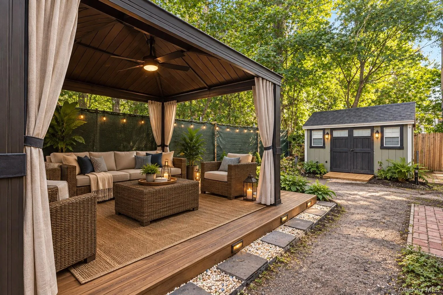 Virtually Staged Backyard w/ Furniture Virtually Staged Backyard w/ Furniture