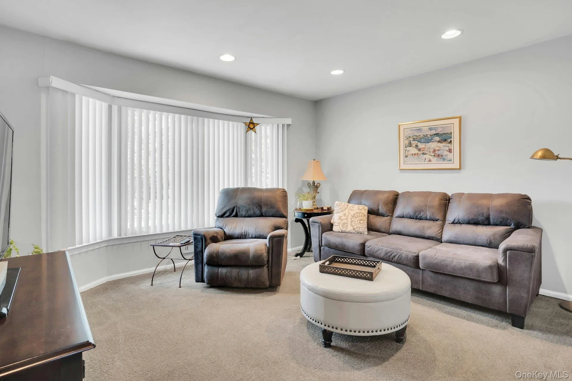 Family room with big bay window. Family room with big bay window.
