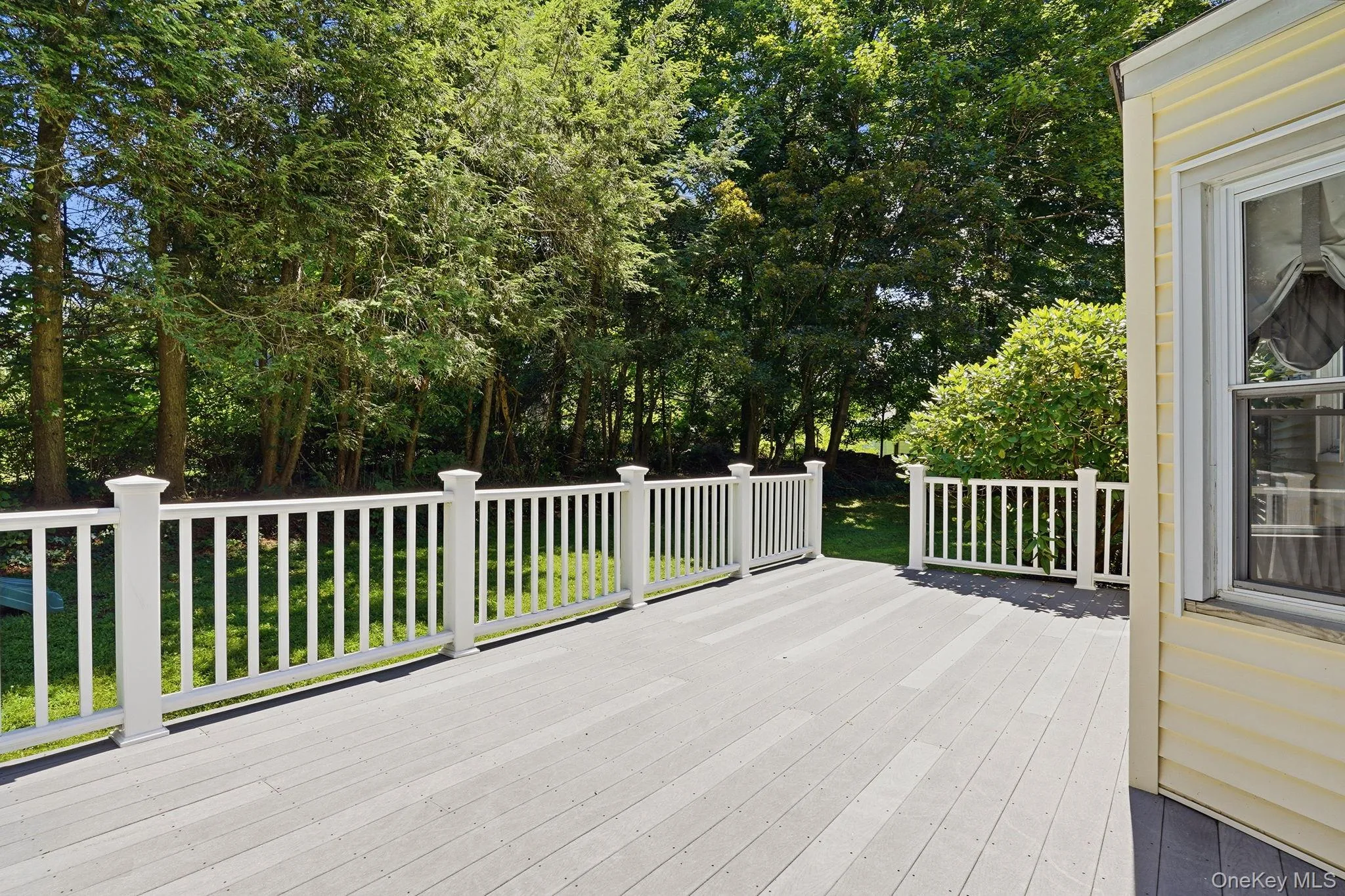 Trex deck with access from kitchen Trex deck with access from kitchen