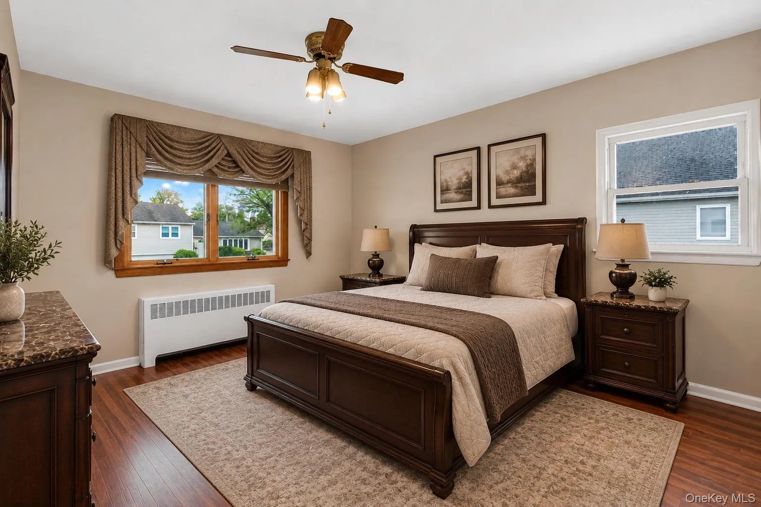 Virtually staged bedroom. Virtually staged bedroom.